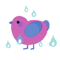 A fuchsia and ultramarine chicken