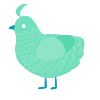 A mint chicken with a lace pattern