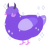 A blurple and lilac chicken