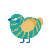 (unnamed), a turquoise and honey chicken with a bar pattern