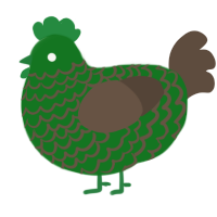 A leaf and bark chicken with a lace pattern