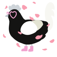 A black and white chicken
