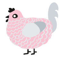 A rose and mist chicken with a lace pattern