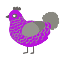 A amethyst and ash chicken with a lace pattern