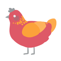 A turquoise and ultramarine chicken with a neck-speckle pattern