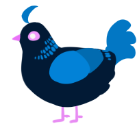 A tumblr and sapphire chicken with a neck-band pattern
