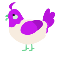 A cream and amethyst chicken with a head pattern