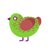 (unnamed), a grass and red chicken with a half-lace pattern