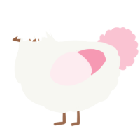 A white and rose chicken