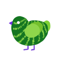 (unnamed), a leaf and grass chicken with a bar pattern