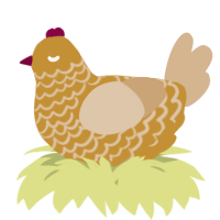 A gold and beige chicken with a lace pattern