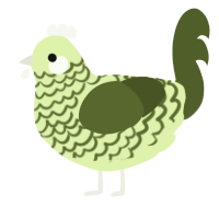 A apple and olive chicken with a lace pattern