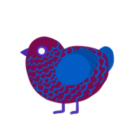 finney, a wine and ultramarine chicken with a lace pattern