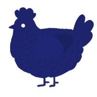 A navy chicken with a lace pattern