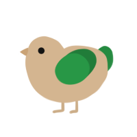 lard, a beige and viridian chicken