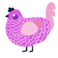 A orchid and pink chicken with a lace pattern