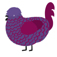 A overcast and wine chicken with a lace pattern