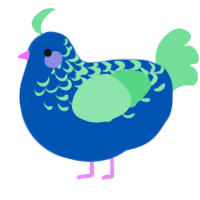 A ultramarine and spring chicken with a half-lace pattern