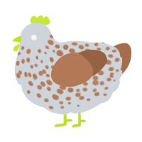 A mist and brown chicken with a speckle pattern