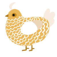 A honey and cream chicken with a lace pattern
