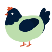 A gluppy and tumblr chicken with a head pattern