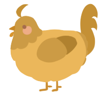 A honey and gold chicken with a head pattern