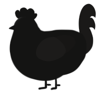 A black and sable chicken