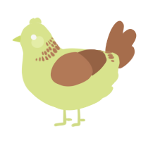 A lemon and brown chicken with a neck-band pattern