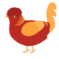 A aqua and ultramarine chicken with a neck-band pattern