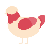 A tumblr and turquoise chicken with a head pattern