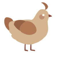 A beige and brown chicken