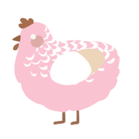 A rose and cream chicken with a half-lace pattern