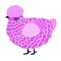 A orchid and lavender chicken with a lace pattern