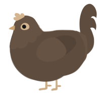 A bark chicken with a head pattern