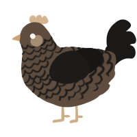 A bark and sable chicken with a lace pattern