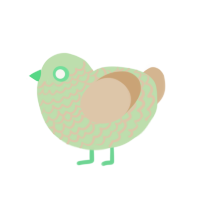 Little Rover, a gluppy and beige chicken with a lace pattern