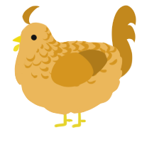 A honey and ochre chicken with a half-lace pattern