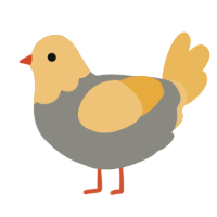 A ash and honey chicken with a head pattern