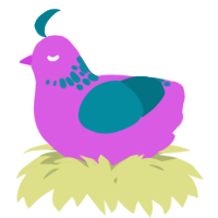 A orchid and sea chicken with a neck-speckle pattern