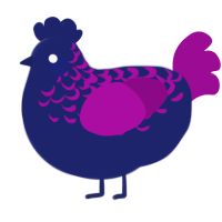 A navy and plum chicken with a half-lace pattern