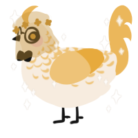 A cream and honey chicken with a half-lace pattern