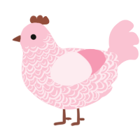 A rose chicken with a double-lace pattern