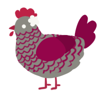 A ash and maroon chicken with a lace pattern