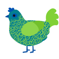 A sea and grass chicken with a double-lace pattern