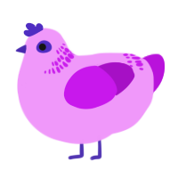 A lavender and amethyst chicken with a neck-band pattern