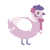 A orchid and pink chicken with a neck-band pattern