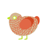 (unnamed), a beige and vermilion chicken with a lace pattern