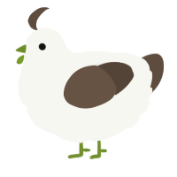 A white and bark chicken