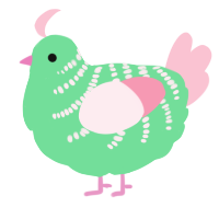 A spring and rose chicken with a half-bar pattern