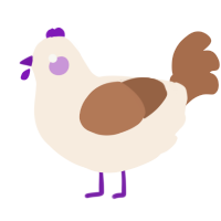 A cream and brown chicken